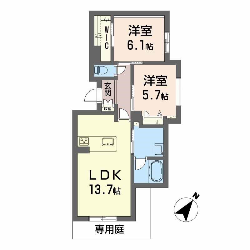 イルマーレ大野城 101号室 間取り