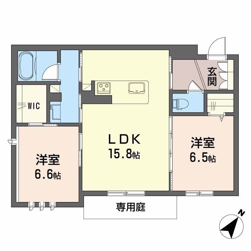イルマーレ大野城 102号室 間取り