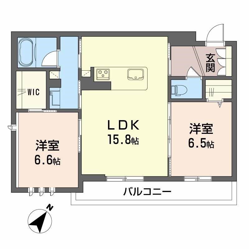 イルマーレ大野城 202号室 間取り