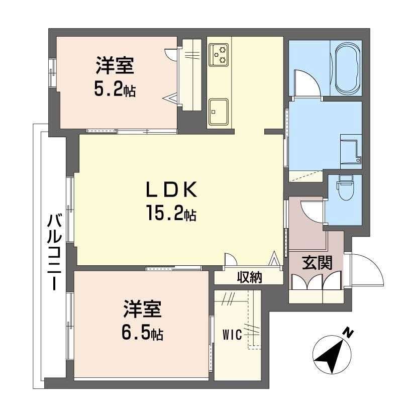 イルマーレ大野城 203号室 間取り