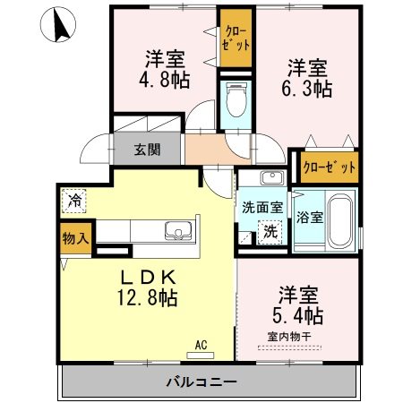 D-room小田部  間取り