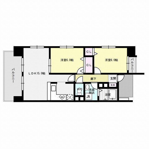 アヴァンセーヌ西新 間取り
