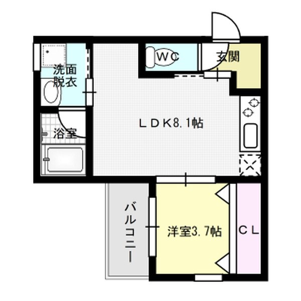 La Pace 博多南 303号室 間取り