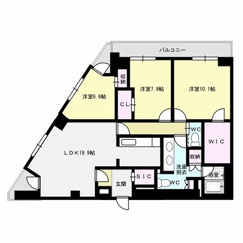 ラクレイス西新レジデンシャルタワー  間取り図