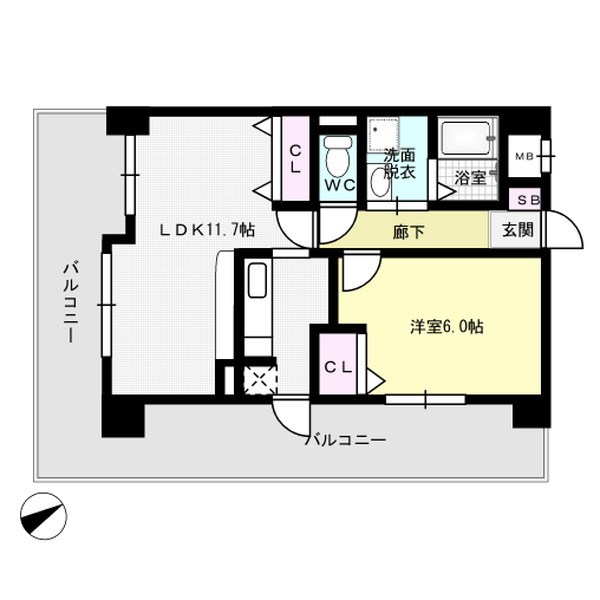 グランパ藤永田 505号室 間取り