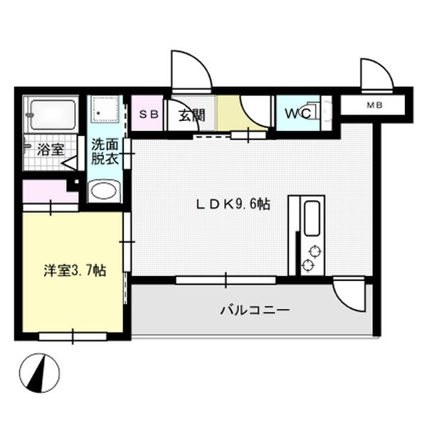 間取り リアンレガーロ雑餉隈Ⅱ 間取り図
