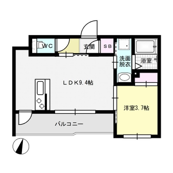 リアンレガーロ雑餉隈Ⅱ 107号室 間取り