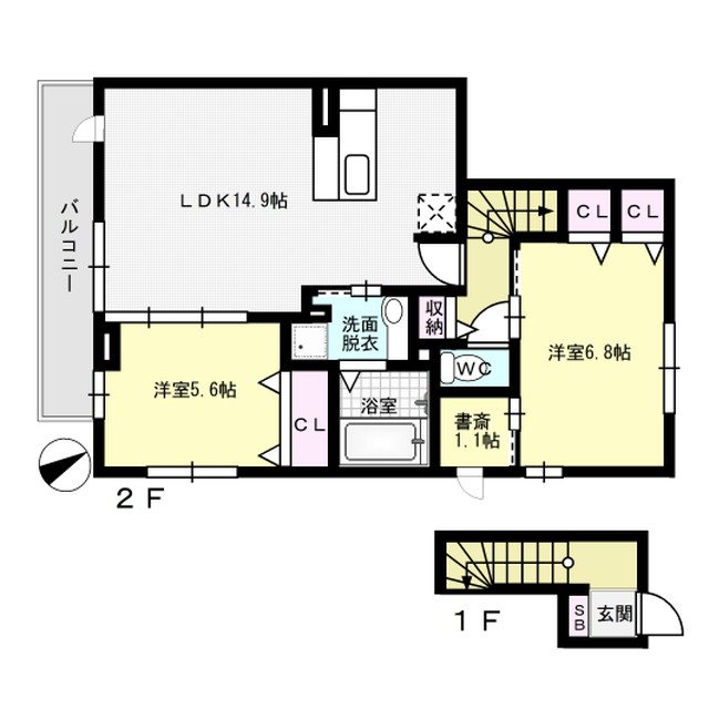間取り リヴェール花畑Ⅱ 間取り図