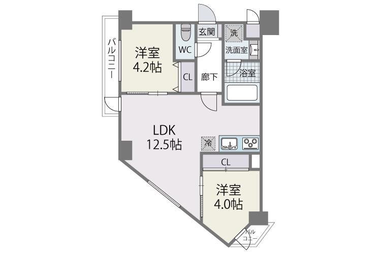 エフパルク高宮Ⅱ 間取り