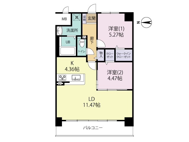 エルグランド博多の杜 601号室 間取り