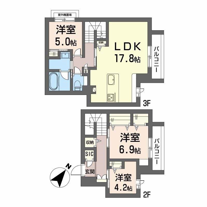 シャーメゾン大野城中央 201号室 間取り