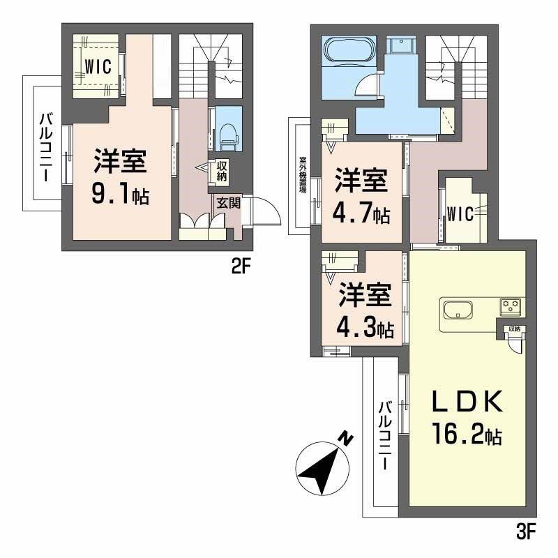 シャーメゾン大野城中央 204号室 間取り