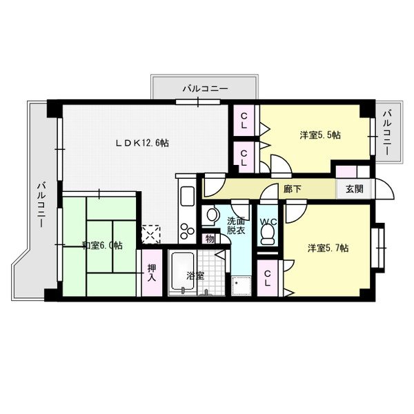 エスポワール21 605号室 間取り