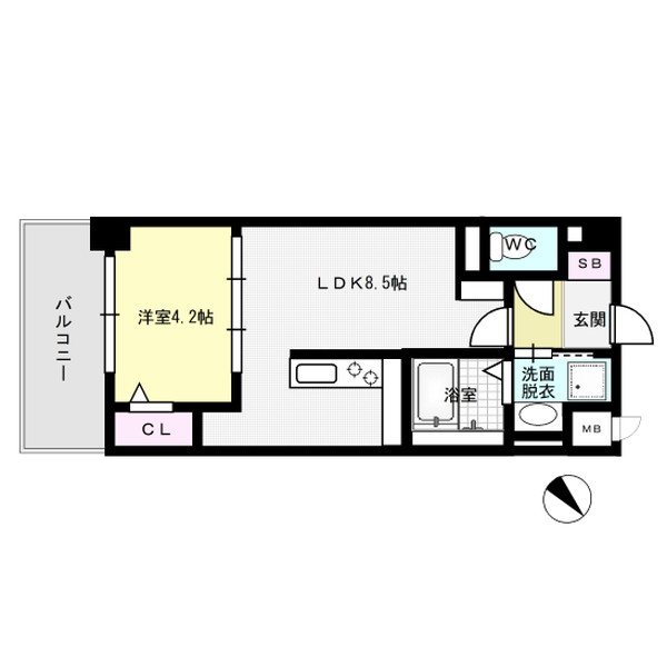 エルグランド東比恵 105号室 間取り