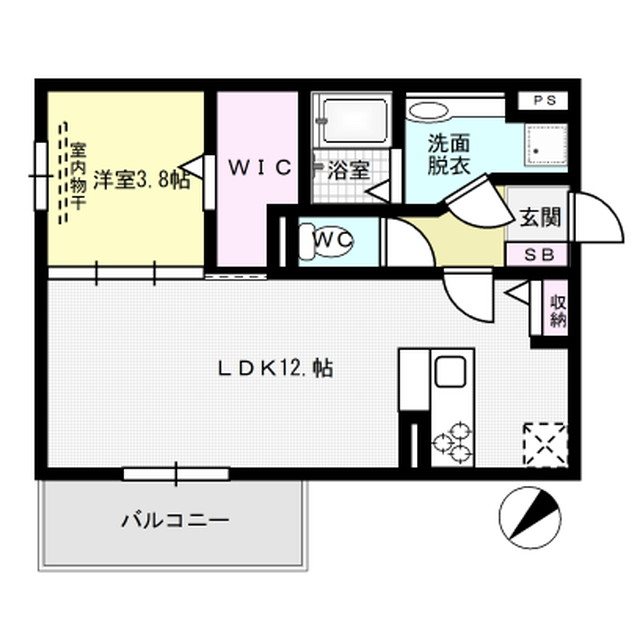 D-room東那珂 301号室 間取り