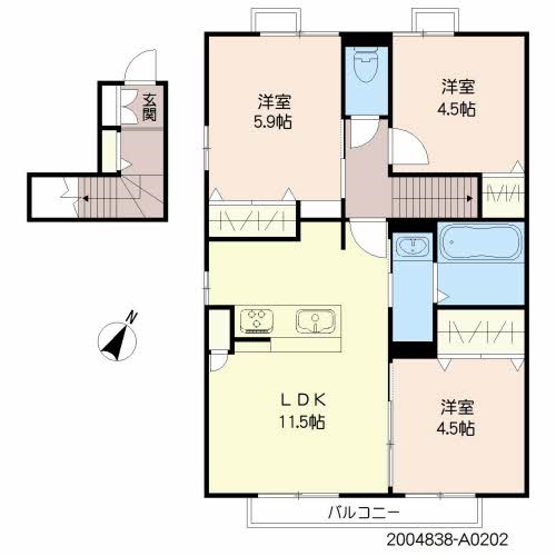 D-room寺塚　参番館 202号室 間取り
