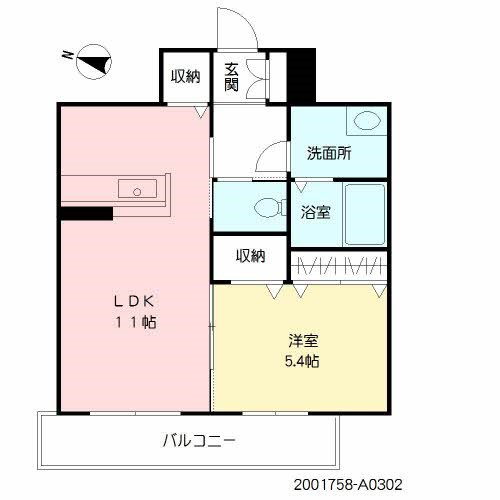 ベレオ南福岡プレミール 302号室 間取り