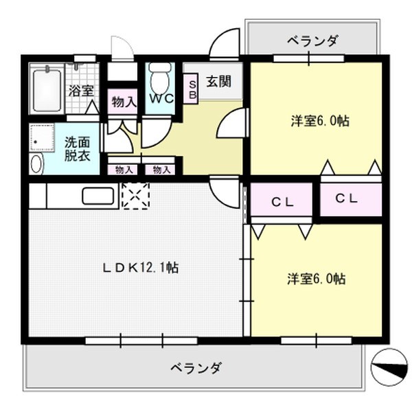 フォリア大佐野 303号室 間取り