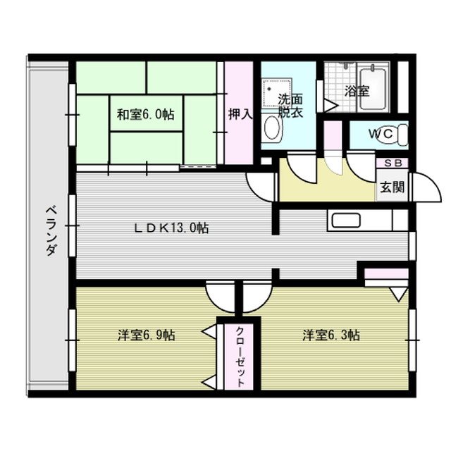 ハイネス博多南 402号室 間取り