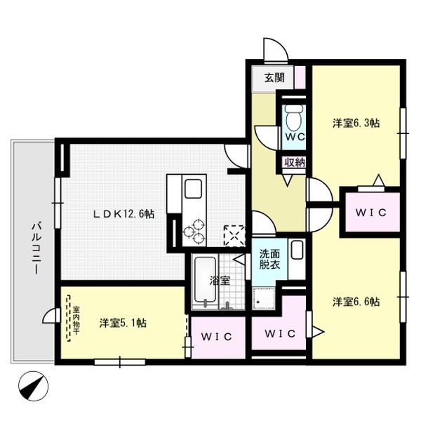 D-room五十川Ⅱ 201号室 間取り