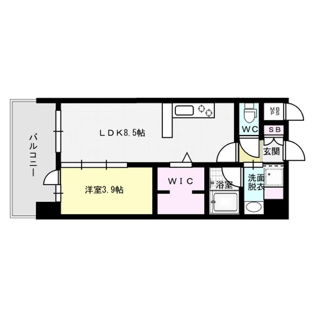 ※間取り反転 Quintet Minami Fukuoka 間取り図