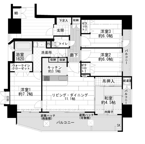 ウェルリバービュー天神  間取り
