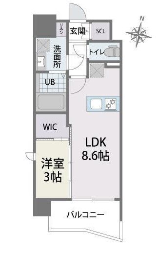 クラス六本松【1号】 間取り