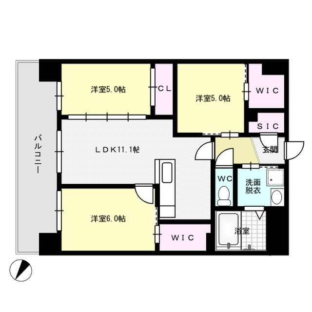 間取り アクシア大橋 間取り図