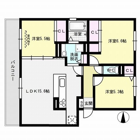 D-room小田部弐番館 間取り