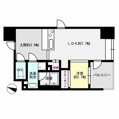 デュオフラッツ西新WEST～ネット無料～ 間取り