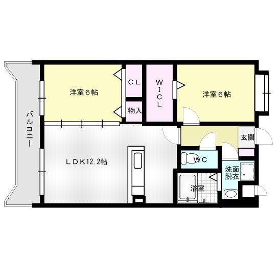 リヴィエール水城 402号室 間取り
