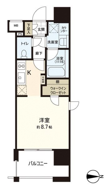パークリュクス大手門mono 間取り