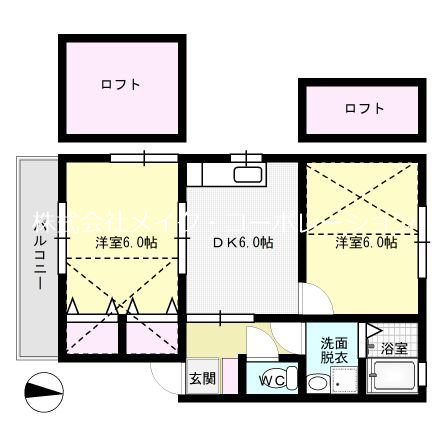 ガーデンハウス小田部D棟 間取り