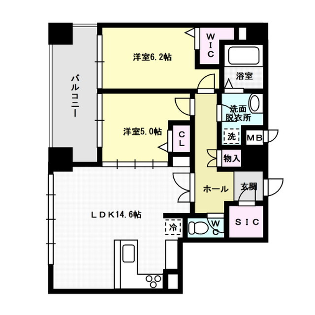 コンソラトゥール博多  間取り