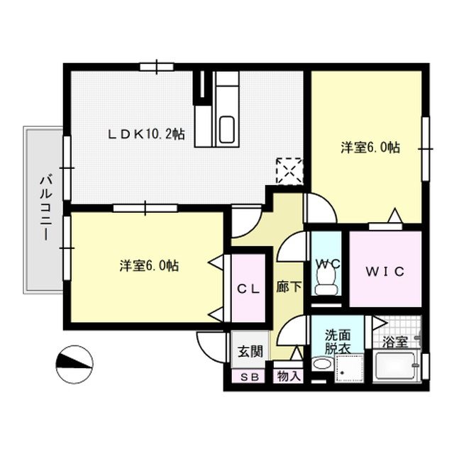 アメニティ壱番館 201号室 間取り