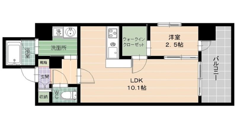 エソラ西新～ネット無料～  間取り