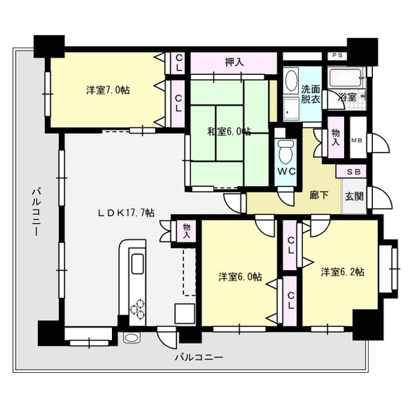 エバーライフ博多南弐番館 304号室 間取り