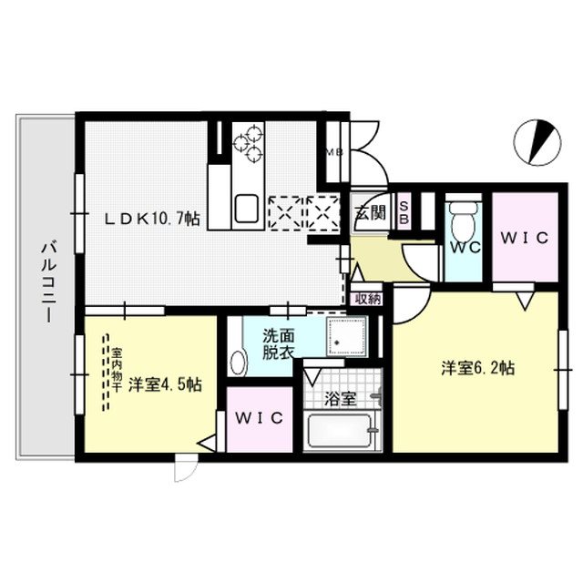 優水B棟 101号室 間取り