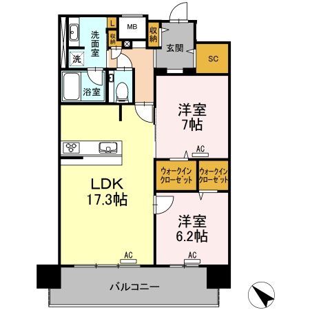 ウィスタリアレジデンス博多 間取り図
