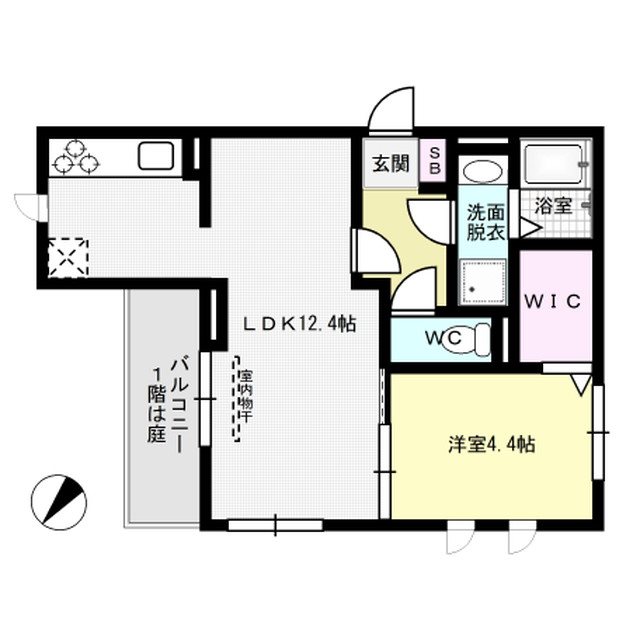 クレストヴェール清水 201号室 間取り