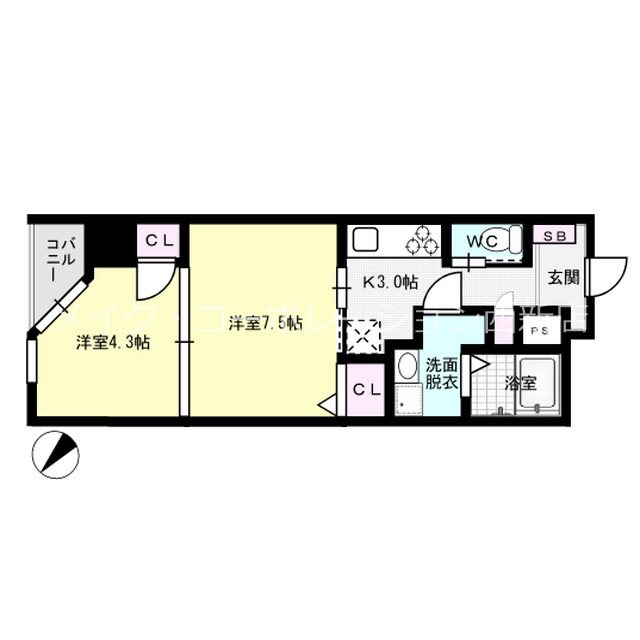 ラクレイス西新レジデンシャルタワー  間取り図