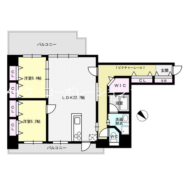 フォンターナガーデン博多駅前 間取り
