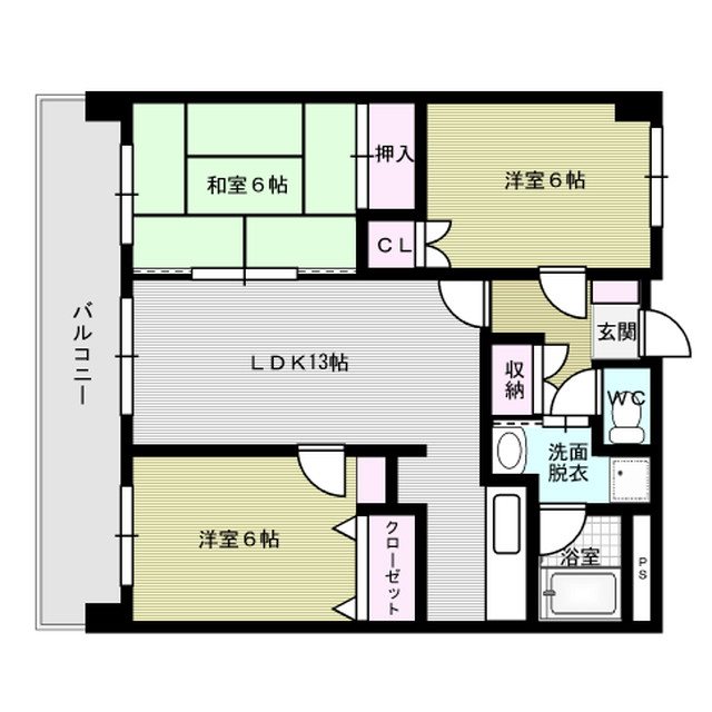 プレザント博多南 502号室 間取り