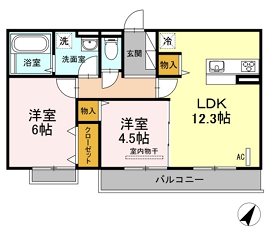 D-room三宅 202号室 間取り