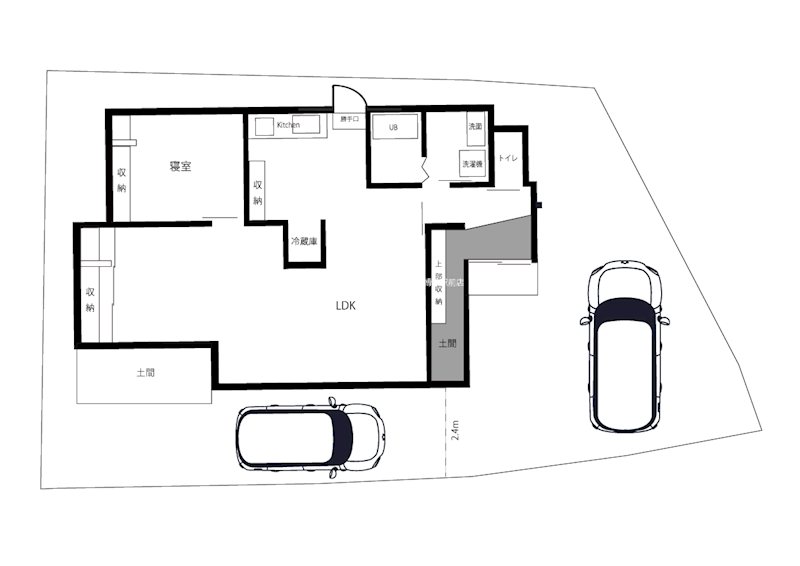 七隈4丁目平屋戸建 間取り図