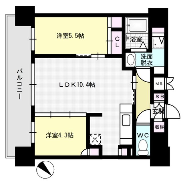 Ｆ・ＰＡＲＣＧＲＡＮＤＭＡＲＫ天神  間取り