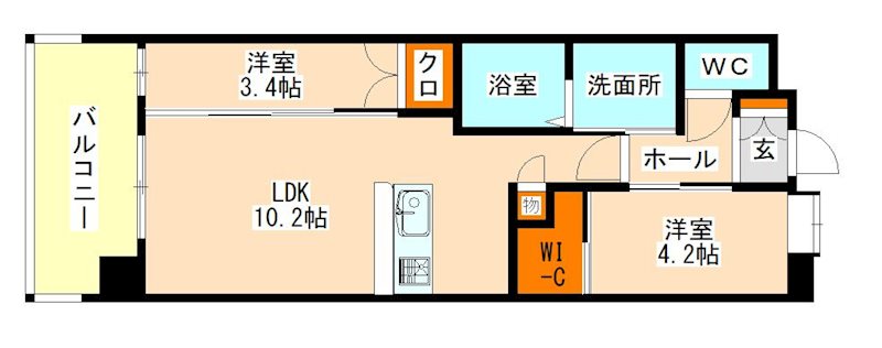 トラストビル姪浜南 間取り