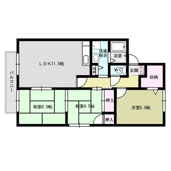 春日第６レジデンス江﨑 205号室 間取り