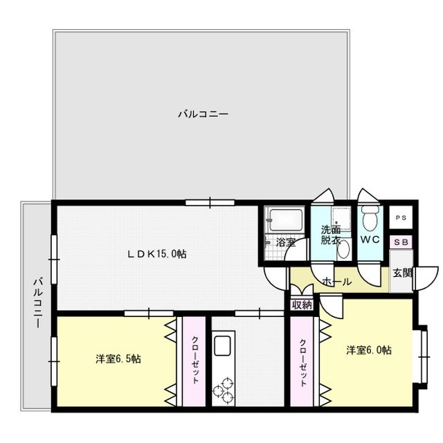 パサージュ若草Ⅱ 403号室 間取り