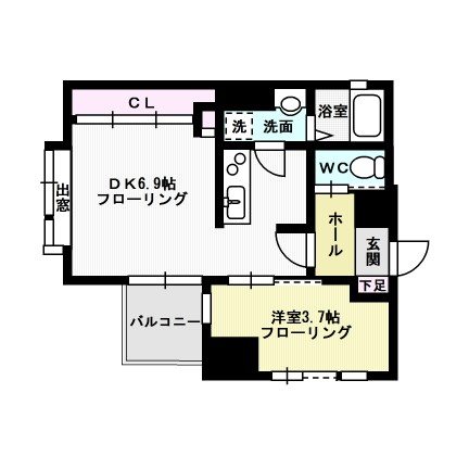 BLANC TOUR HAKATA 701号室 間取り